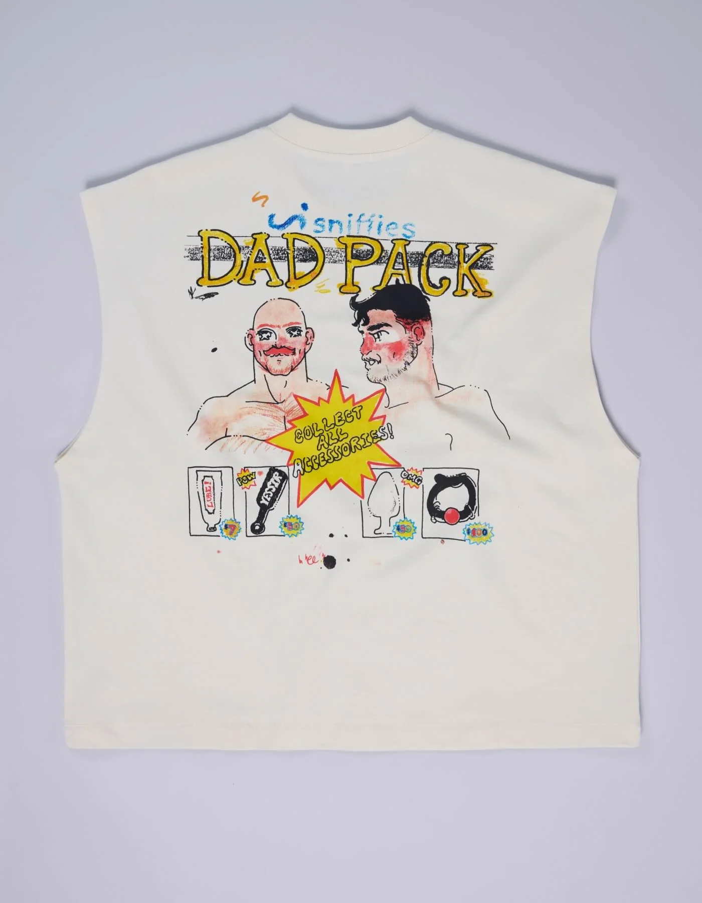 Dad Pack Crop Muscle Tank - Cream - Image 7