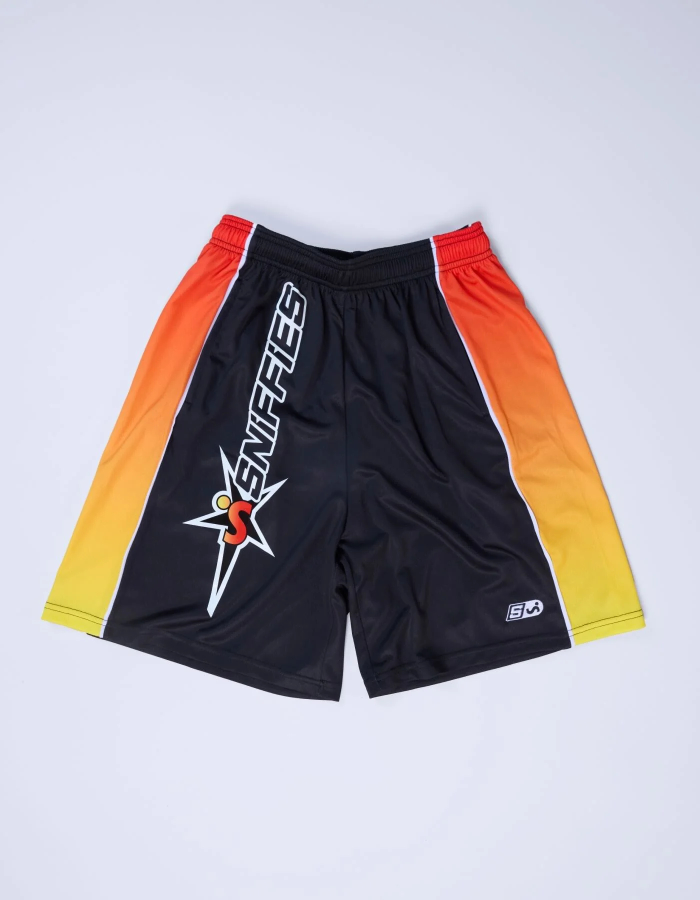 Flame-Panel Basketball Shorts - Black - Image 8